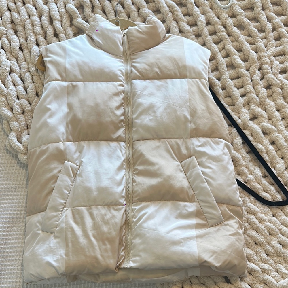 Target Cream Quilted Puffer Vest